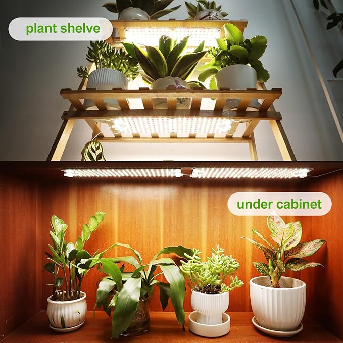 10Pack Panel Grow Lights for Indoor Plants, Seed Starting, Vegetables, Pot Plants, Bonsai with Timer, Ultra-Thin Under Cabinet & Shelf Full Spectrum LED Plant Growing Lamps, Multi-Panels Free Connect