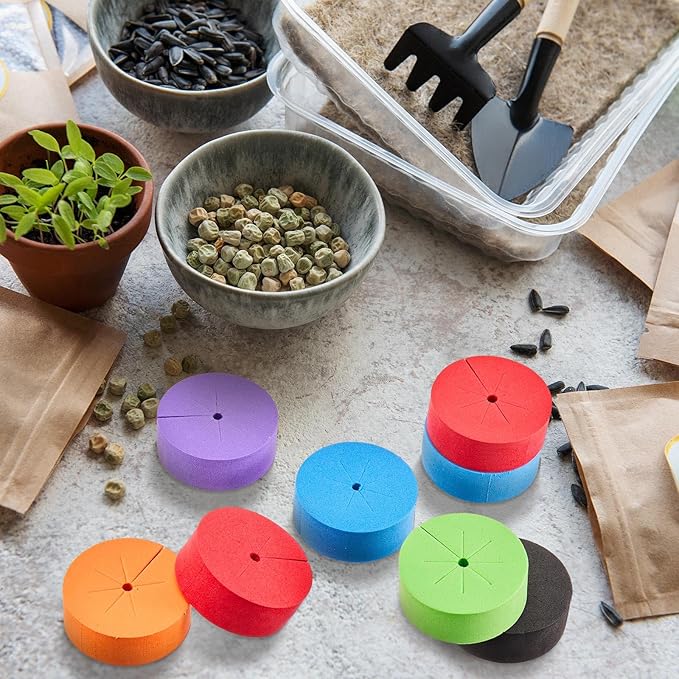 Lallisa 120 Pcs Clone Collars 2 Inch Foam Inserts for Hydroponic Cloning Machines Fits 2" Net Pots Reusable Collars for Hydroponics Plant Germination in DIY Cloner and Clone Machines (Multicolor)