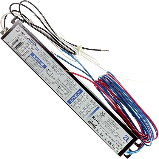GE Lighting 72262 GE232MAX-L/ULTRA 120/277-Volt UltraMax Electronic Fluorescent T8 Multi-Volt Instant Start Ballast 2 or 1 F32T8 Lamps