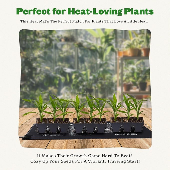 Epic Gardening Seedling Heat Mat for Plants – High-Performance 20W Heavy-Duty PVC Heating Mat for Seed Germination, Plant Growth, & Fermentation | Durable & Reliable Warmth for Indoor Gardening