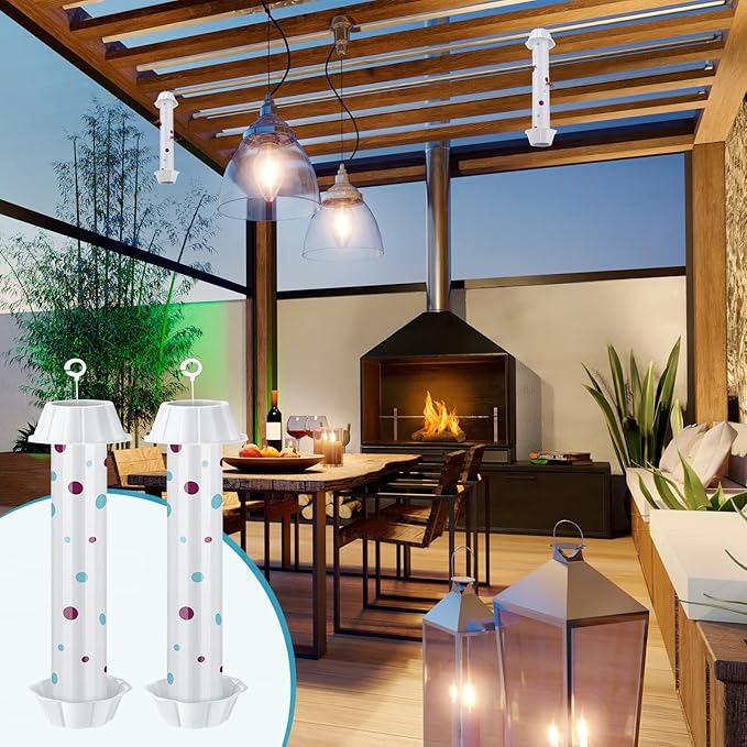 12 Pcs Sticky Fly Trap Fly Stick Indoor Outdoor Long Lasting Adhesive Fly Catcher with Hanging Hook for Wasps Gnats Bugs Insects Moths Fruit Flies Mosquitoes Spiders Fleas (White)