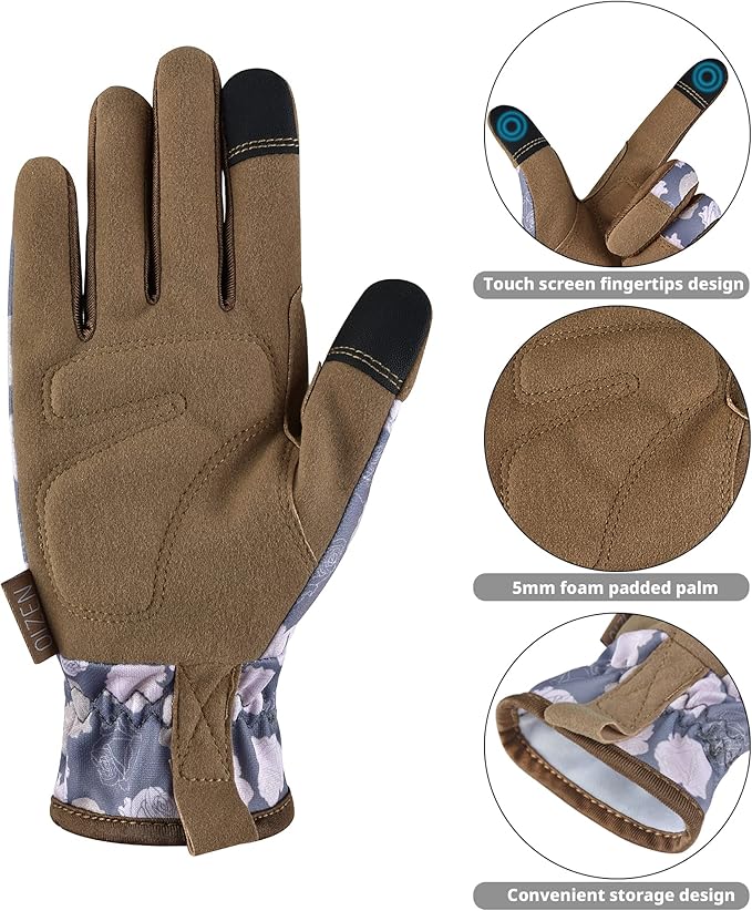 Gardening Gloves for Women and Men, Garden Gloves with Touch Screen, Thorn Proof Puncture Resistant Working Gloves, Gardening Gifts for Women, Size Small