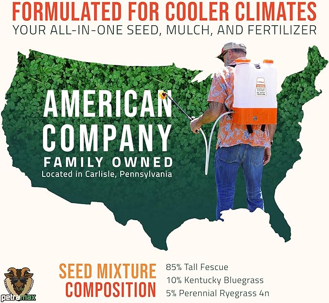 Petramax ReadyRoll Biodegradable Grass Seed Mat for Lawn (108 ft.) - All Year Green 3-in-1 Tall Fescue & Kentucky Grass Seed Rolls w/Mulch & Fertilizer - Lawn Repair Patch - Just Roll, Water, Grow