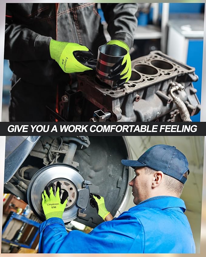 Maxcheck 54 Pairs PU Coated Gloves Bulk, Reusable Rubber Safety Gloves for Men Women Work Warehouse, Mechanic, Woodworking