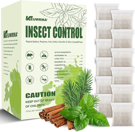 KEUWRMA Insect Control,Insect Repellent,Spider Repellent for House Indoor,Insect Repellent indooor,Bug Repellent,Repel Mosquito, Rodents, Roach, Ant, Bugs,Spider, Moths&Other Pest (12, Green)