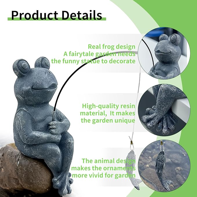 Teaeeno Outdoor Animal Decor Statue, Animal Sculpture Decoration for Yard Art, Garden Statues Decor for Home, Home Garden Décor Accents (Grey)