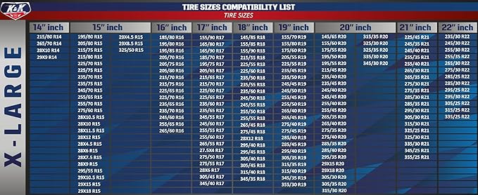 K&K Auto Accessories Snow Socks for Tires - Pro Series for Ultimate Grip Alternative for Tire Snow Chain - Snow Traction Device for Passenger Cars SUVs Trucks Winter Emergency Accessory(X-Large)