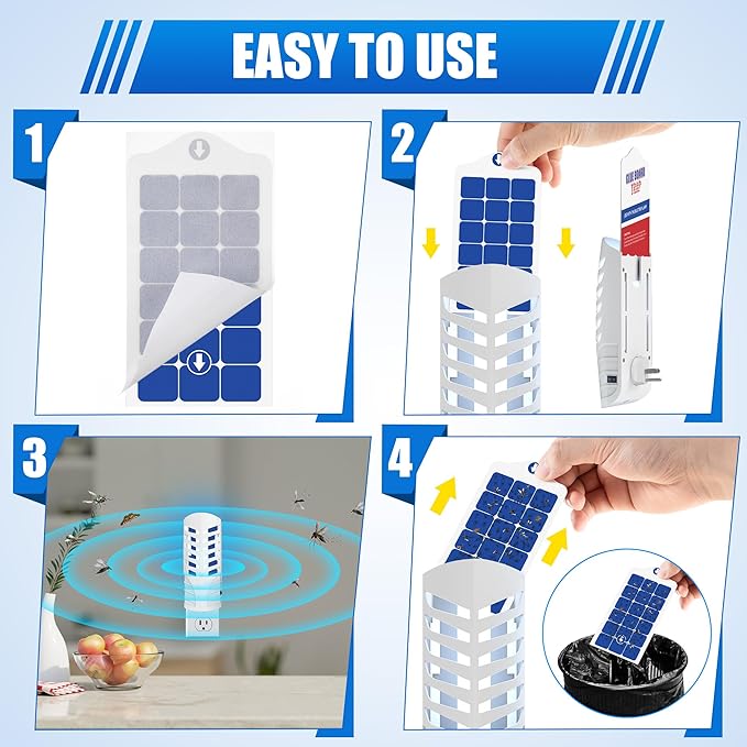 Qualirey 30 Pack Flying Insect Trap Refill Compatible with VEYOFLY Fly Trap LAMP Refill-VF02, Glue Board Bug Catcher, Replacement Sticky Glue Cards for Indoor Mosquito Gnat Fly & Other Bugs (Enhance)