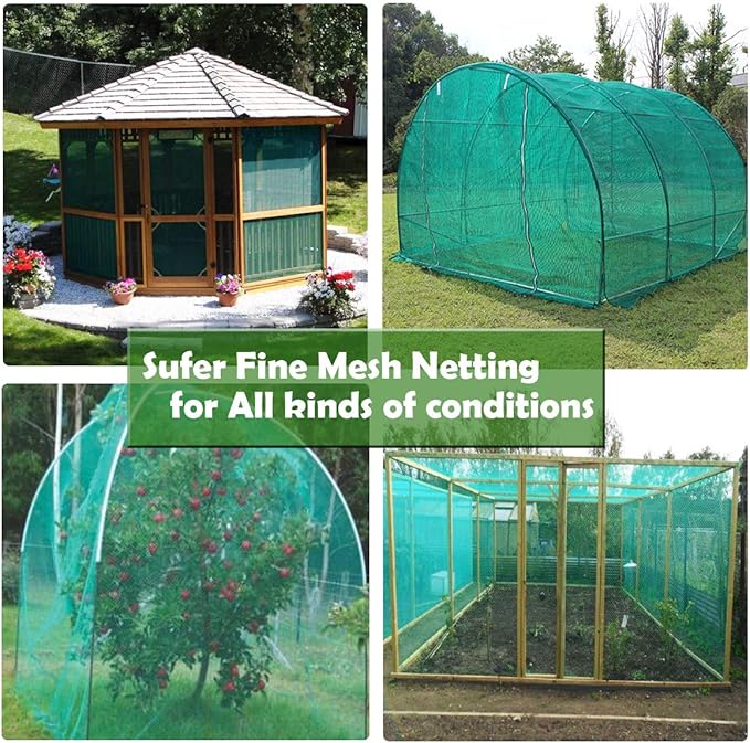 Garden Barrier Netting, Plant Covers 8x24ft Extra Fine Mesh 30% Sun Net Green Sunblock Mesh Shade Protection Netting for Vegetable Fruits Flowers Crops Row Cover Raised Bed Screen Against Birds Animal