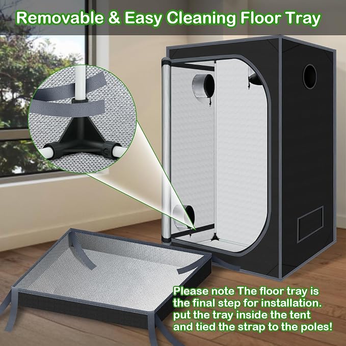 Grow Tent 60"x60"x78" Growing Tents for Indoor Plant 600D Mylar Hydroponic High Reflective Grow Tent for Plant Fruit Flower Veg Growing 5x5