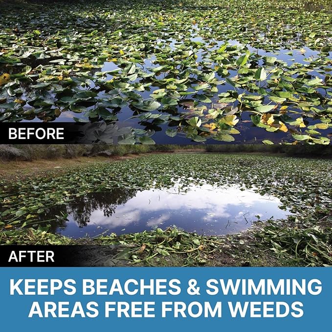 Jenlis Weed Razer Pro, Lake Weed Cutter, Large Pond Aquatic Plant Cutting Tool, Sharp Razor Blades Shear Cattail, Reed, Lilly & Chara Algae, Adjustable 30"-62” Inch Cut Width, 25' Foot Throw Rope