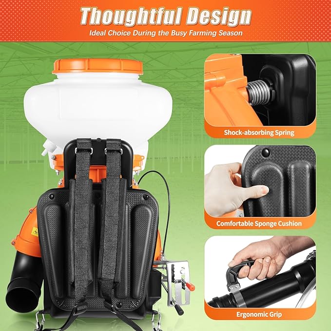 2.13kw Gas Powered Backpack Fogger Leaf Blower Sprayer Machine - 3.7Gal Sprayer for Efficient Garden Spraying and Outdoor Protection