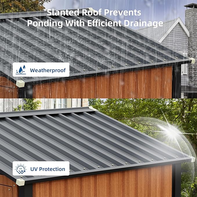 6x4FT Outdoor Storage Shed, Metal Garden Shed with Updated Frame Structure, Lockable Door and Window, Large Tool Shed for Backyard, Patio,Lawn,Utility & Bike Storage