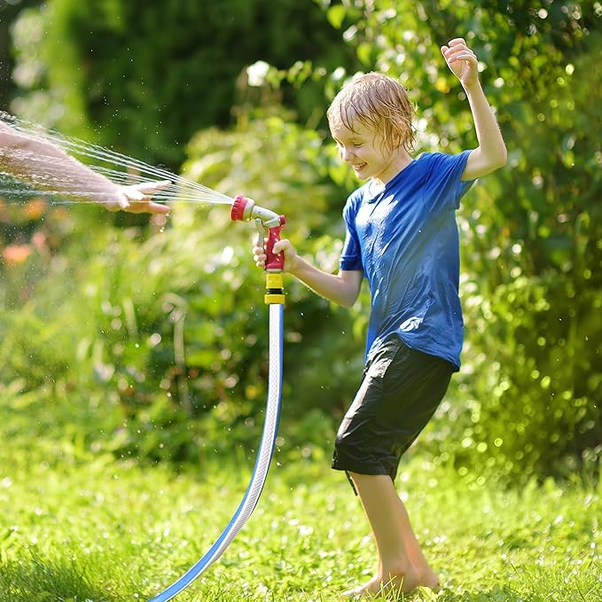 Solution4Patio Short Leader Garden Hose 3/4 in. x 5 ft. -Kink free, No Leaking, Both Female Brass/Aluminum Fittings -Heavy Duty Durable Flexible Lightweight Water Pipe for Household & Commercial -Blue