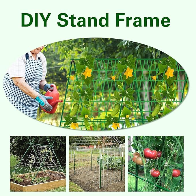 Garden Stakes 4ft, Metal Plant Stakes 48 inch, Sturdy Plant Support for Climbing Plants, Tomatoes, Beans, Cucumbers, Peppers, Flowers, Potted, Strengthen and Stem to Grow Better