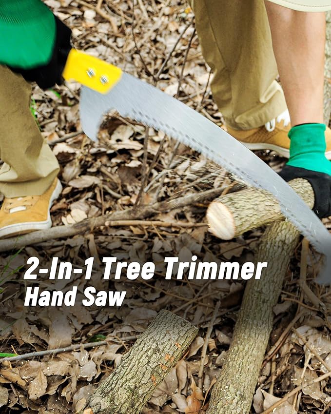 8.5FT Pole Saw with Adjustable Length for Tree Trimming, Lightweight Manual Pruning Saw with Mn Steel Blade, Long Extension Branch Cutter Pole Pruner for Yard, Garden, Patio and Forestry Use