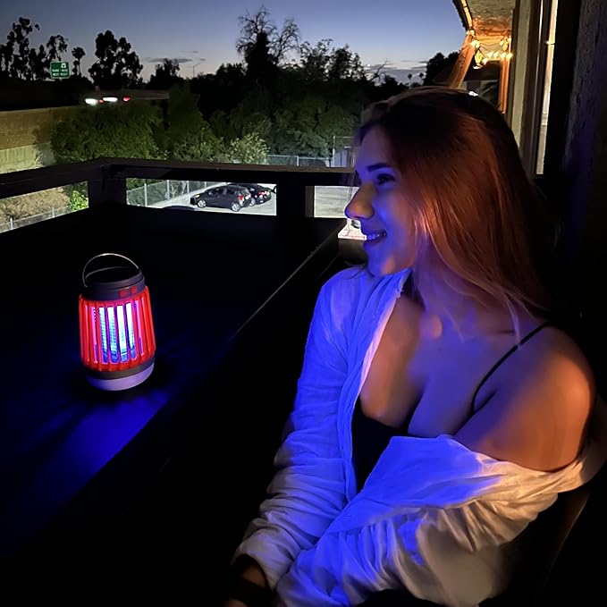 Fuzebug Buzz Blast Pro Mosquito Killer Solar Bug Zapper Outdoor Waterproof and Indoor Buzz Blast Pro Bug Zapper Buzzbug Light Flashlight Camping Buzzblast Mosquito Killer LED Light (Orange)