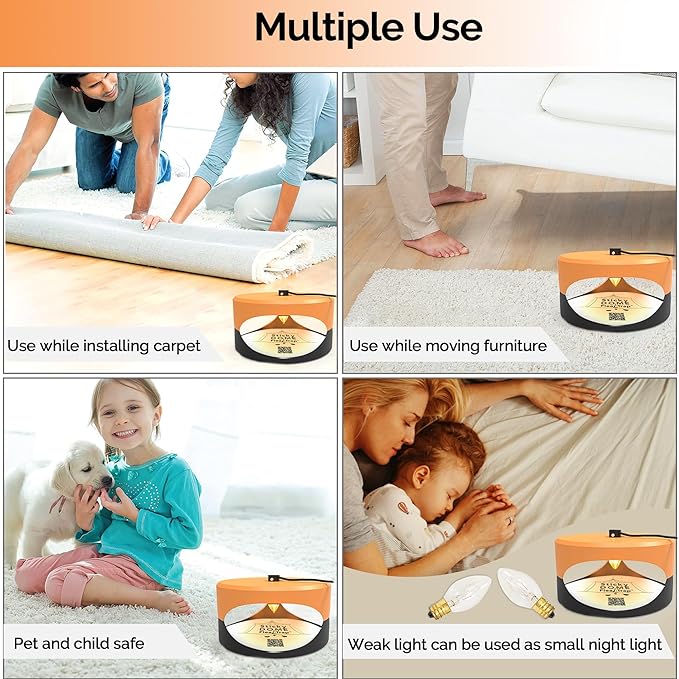 ASPECTEK Sticky Dome Flea Trap, Odorless Glue Trap with 2 Sticky Discs, Effective Bed Bug Killer and Flea and Tick Treatment, Indoor Insect Trap for Bugs, 2 Packs in Orange and Dark Gray