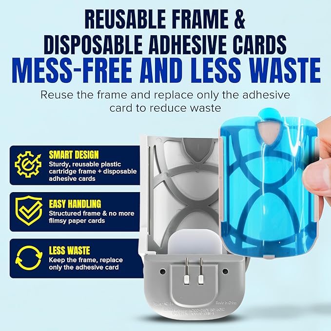 10-Pack Refill Cartridges for Fruit Fly Trap Indoors - Strong Adhesive to Capture Fruit Flies, Gnats, Houseflies, Moths, and Flying Insects