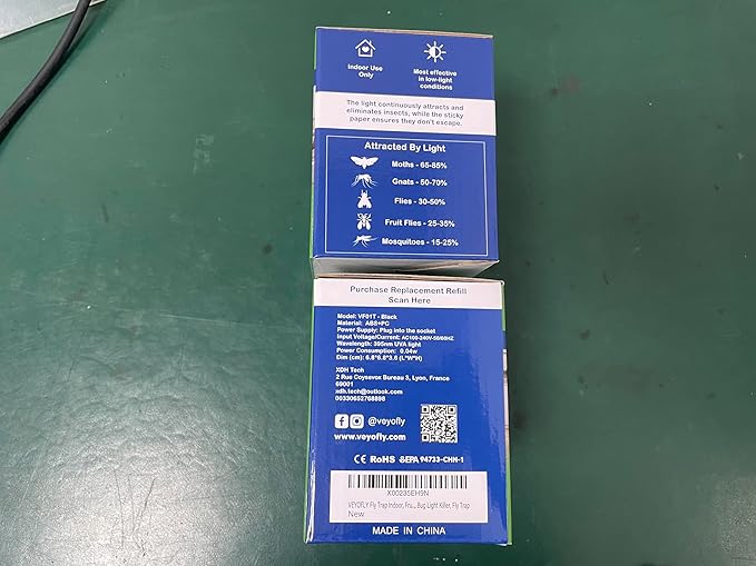 VEYOFLY Fly Trap Indoor, Fruit Fly Traps for Indoors, (2 Device + 6 Refills) Gnat Traps for House Indoor, Fly Catcher Indoor, Plug in Light Flying Insect Trap, Bug Light Killer, Fly Trap