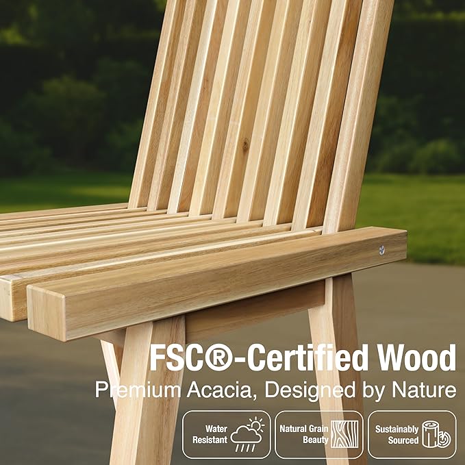 Melino Wooden Convertible Bench Picnic Table, Outdoor Bench Wood, 500Lbs Weight Capacity, Park Bench for Outdoors, Porch, Balcony (Small Size)