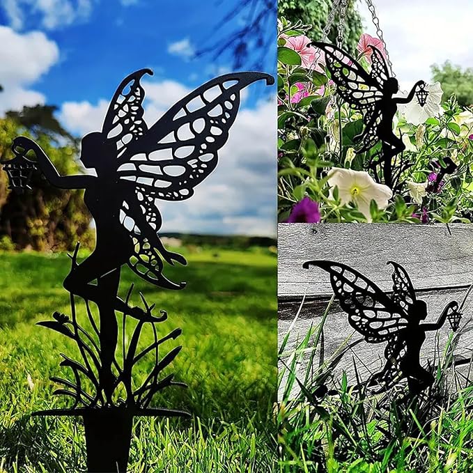 Garden Decoration Fairy Metal Flower Fairy 3-Piece Set Suitable for Yard, Flower Pot, Lawn, Flower Bed Decoration Gifts