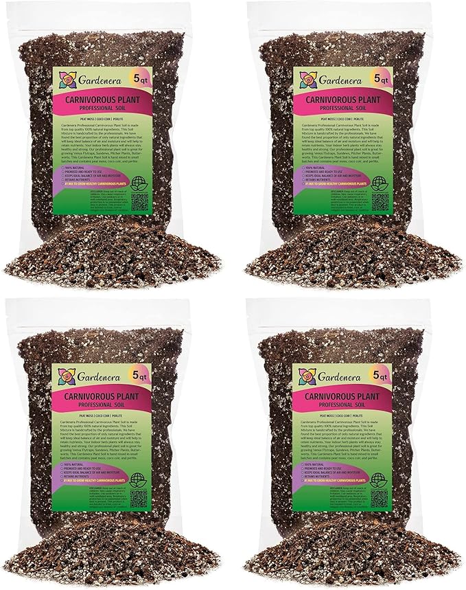 Professional Carnivorous Plant Soil - Ready to Use for Venus Flytraps, Sundews, Pitcher Plants, Butterworts | Peat Moss, Coco Coir, Perlite - 20 Quart