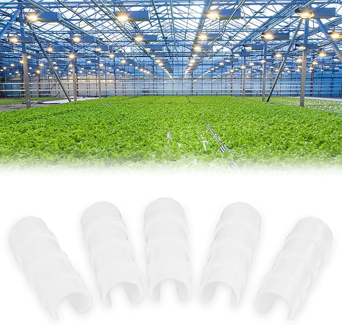 80PCS 1 inch Greenhouse Clips White Greenhouse Clamps Black Plastic Clamps Garden Buildings Tube Clips for PVC Pipe Greenhouse Films, Sunshade Nets, Shelters, Farming, Gardening