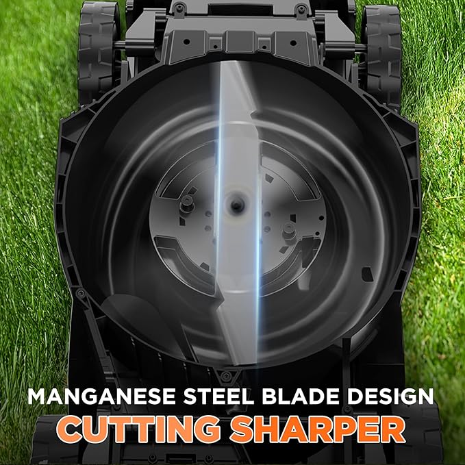 Litheli 16 Inch Lawn Mower 2 x 20V Brushless Electric Mowers for Garden Yards, Lightweight Cordless Lawnmower with 6-Position Height Adjustment, 2 x 4.0Ah Battery Include