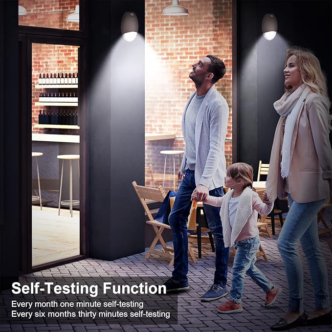 Led Emergency Wall Pack Light With Battery Backup Photocell Sensor, Outdoor Waterproof Self Test Commercial Exterior Aluminum Emergency Light, 120-277V UL 924 Wet Location (4 Pack)