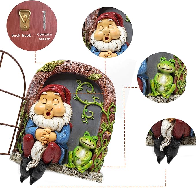 Outdoor Garden Statues, Resin Gnome Tree Hugger, Durable Outdoor Decor, Whimsical Yard Sculpture, Garden Peeker Yard Art, Waterproof & Handcrafted, Unique Garden Ornament Gift