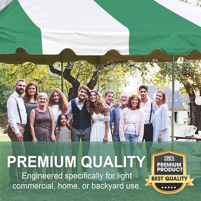 Party Tents Direct 20'x 30' Weekender Canopy Pole Tent with Sidewalls - Easy Up Canopy Tent with 120 Person Capacity - Outdoor Canopies for Parties, Weddings, and Events (Green/White)