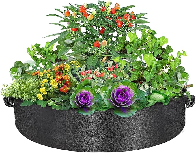 50 Gallon Plant Grow Bags, Large Fabric Raised Garden Bed with Handles, Durable Garden Beds Planters Aeration Gardening Container to Grow Vegetables for Outdoor Plants