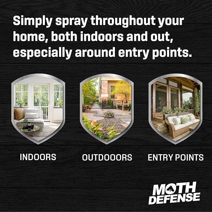 Exterminators Choice Moth Defense Spray - 32 fl oz - Natural Lemongrass & Citronella - Moth Spray - Safe Around Kids & Pets