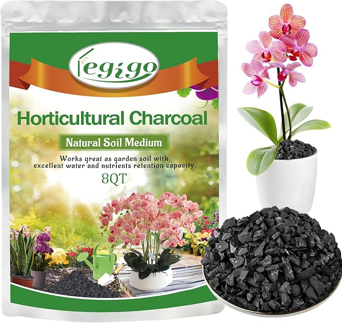 Legigo 8QT All Natural Horticultural Charcoal- Activated Hardwood Plant Charcoal for Soil Amendment, Conditioning Bonsai Soil, Succulent Soil, Terrarium Supplies, Indoor Plant Potting Soil