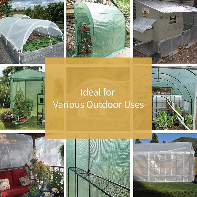 GUARD SHIELD Clear White Tarp Heavy Duty 16x16 Feet Waterproof for Greenhouse Outdoor Garden Poly Cover UV Resistant 3x3 Weave 10mil (2-Pack)