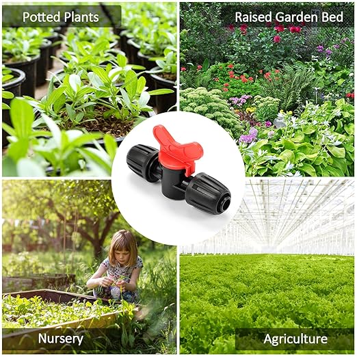 12 Pieces 1/2 Inch Drip Irrigation Valve Fittings, 1/2'' Barbed Shut Off Valve for 1/2 Inch Irrigation Tubing (1/2" ID x 0.640" OD) Anti-leak Straight Irrigation Parts for Garden System