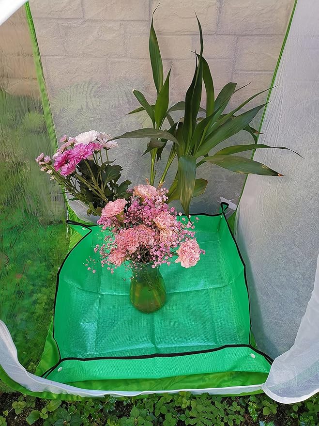 RESTCLOUD Indoor Plant Repotting Mat Potting Tray, Poo Poo Platter for Butterfly Cage, 19.6 x 19.6 Inches, Green, Set of 2 (26 x 26 Inches Set of 2)