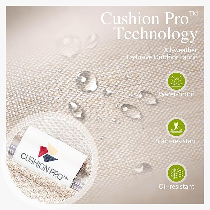 Sophia & William Patio Furniture Set, 7 Piece Metal Outdoor Conversation Set with 3-Seater Outdoor Couch, 4 Sofa Chairs, 2 Ottoman for Outdoor Seating, Backyard, Porch(Beige)