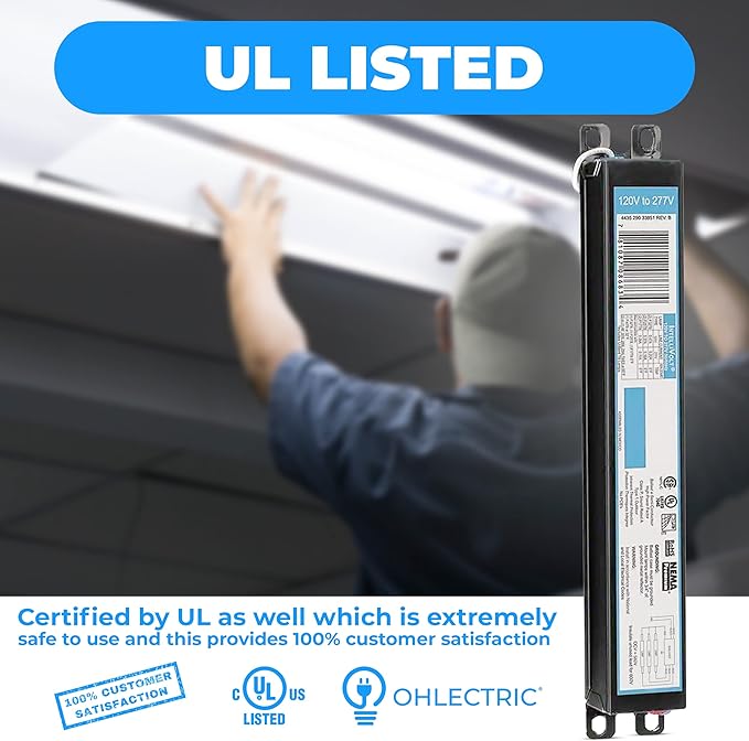 OHLECTRIC Replacement for ICN-2P32-SC 1& 2 Lamp - T8 Fluorescent Electronic Ballast - 120-277 Volt - Instant Start - Standard and Energy Efficient Ballasts - UL Approved - OL-46993