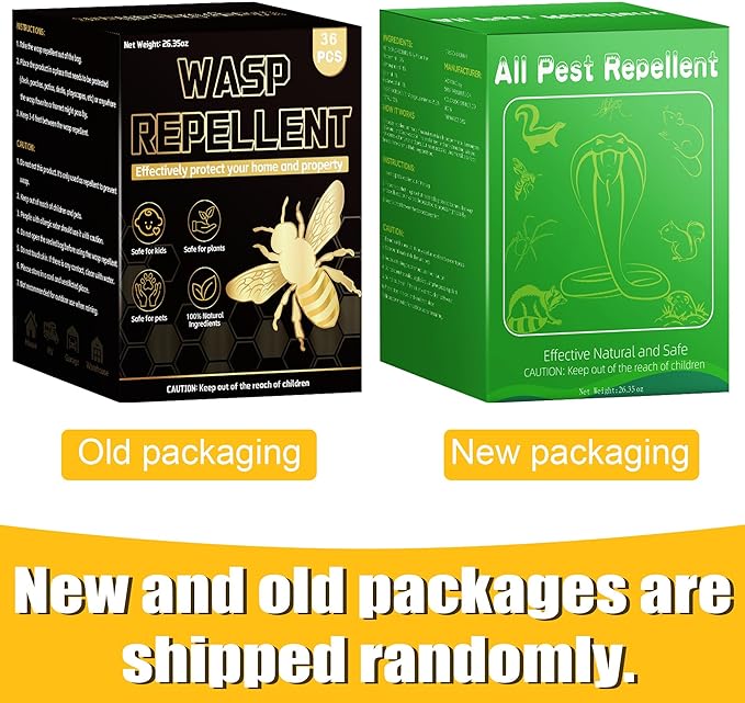36PCS Wasp Repellent Balls, Natural Peppermint Oil Bee Repellent for Indoor Outdoor Home Kitchen, Natural Pest Control, Repels Bee, Yellow Jacket, Hornet, Wasp, Safe for Pet Kids