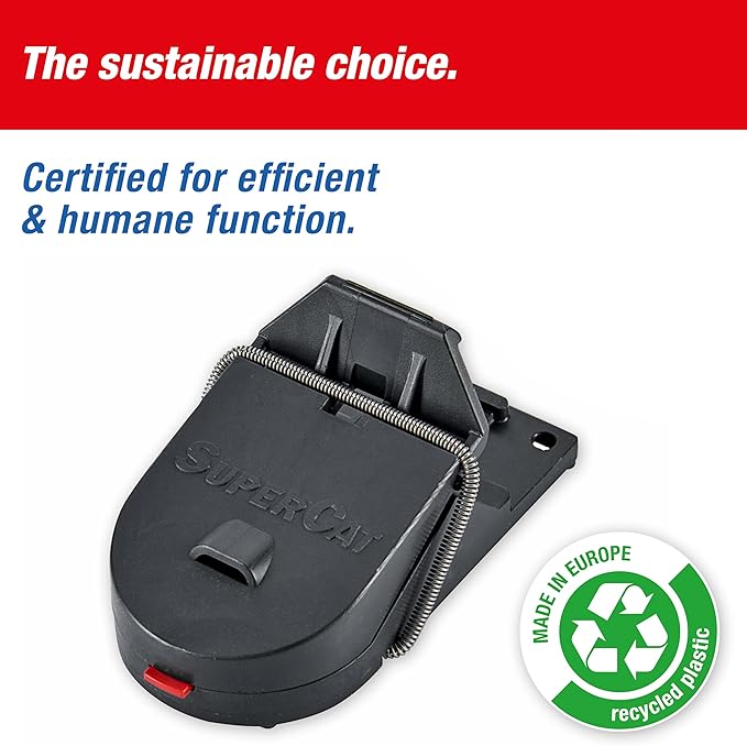 SWISSINNO Mousetraps & Mice Trap for Home - PRO SuperCat - 2 Traps – Pre-Baited Snap Traps with Precision Trigger – Instant Catch & Kill – Indoor & Outdoor Use – Easy Set No-Touch Disposal