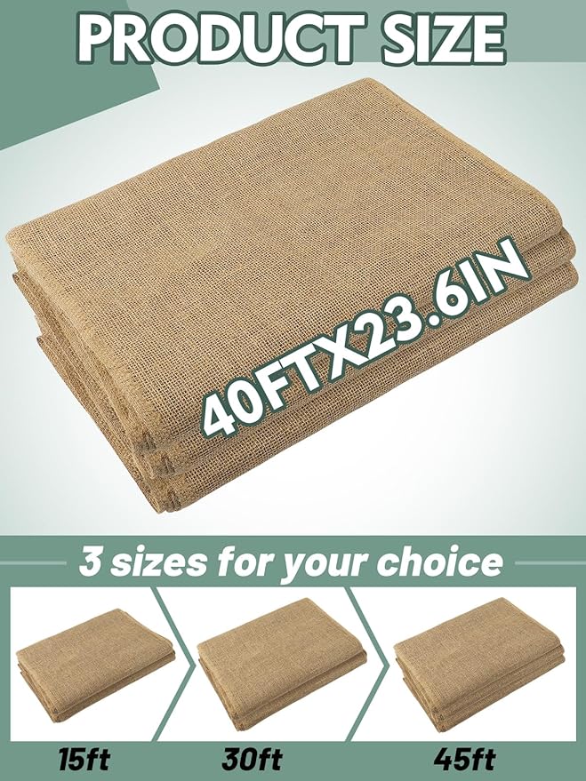 ANPHSIN 40ftx23.6in Breathable Burlap Fabric Plant Covers - Tree Wrap Frost Blankets Freeze Protection for Winter Outdoor Bushes Potted Plants