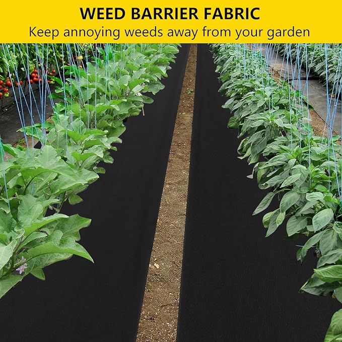 Garvee 4ft x 250 ft Weed Barrier Landscape Fabric, Premium Non-Woven 1.8oz Ground Cover Weed Block Gardening Mat, Easy Setup & Superior Weed Control, for Erosion Control, Weed Block, Ground Cover