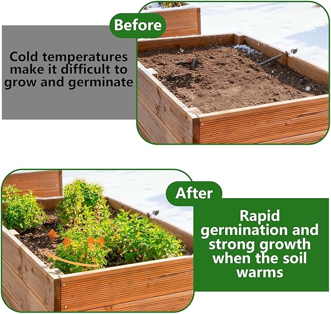 Adnee 118Ft Soil Heating Cable,Rubber Heating Warming Cable with Thermostat and Ground Stakes,Plant Soil Heater Cable for Cold Frame,Graden,Greenhouse Seed Grow