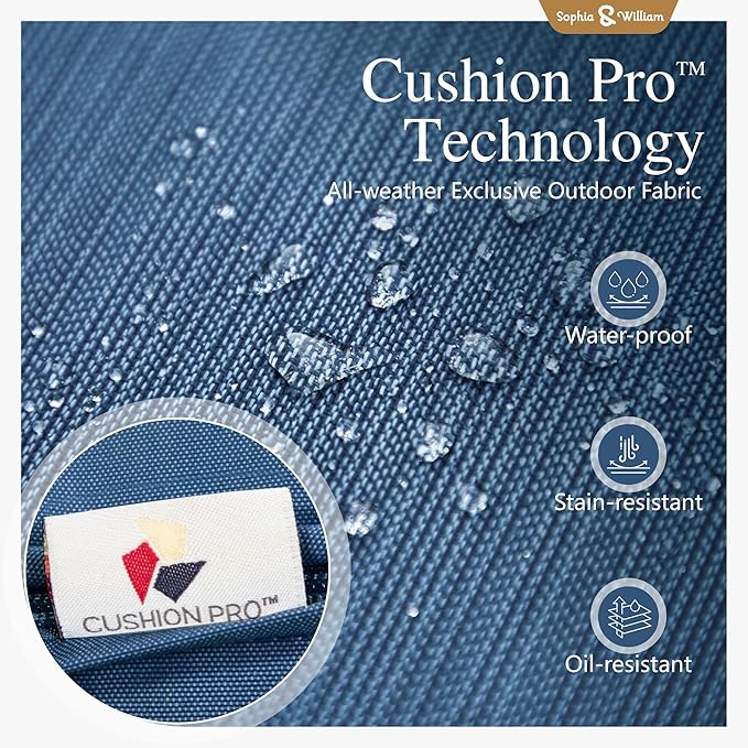 Sophia & William 2 Pieces Patio Furniture Sets Metal Sofa Chairs Patio Cushion Armchairs Swivel Sofa Chairs with Removable Cover for Garden Backyard Poolside Peacock Blue