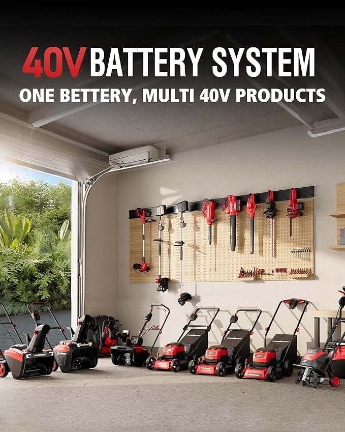 PowerSmart 40V 21" Cordless Lawn Mower, Up to 1/4 Acre, 2 x 40V 4.0Ah Batteries and a Charger Included, 6-Position Height Adjustment