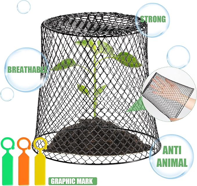 10 Pcs 8inch Chicken Wire Plant Covers Wire Garden Cloches Chicken Wire Cloche Plant Protector Metal Heavy Duty Garden Plant Cloche for Keeping Bunnies Chicken Squirrels Birds Other Out