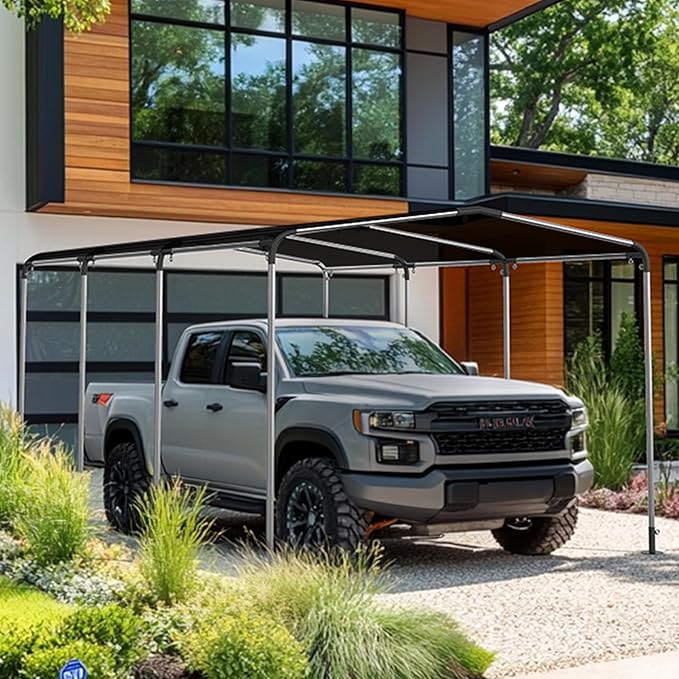 1 3/8'' Canopy Fittings for 8 Leg Carport Frame Parts, Black Canopy Pipe Fittings with Eye Bolts, Carport Frame Kit Low Peak Connectors with 156 Degree Angle(20Pcs)