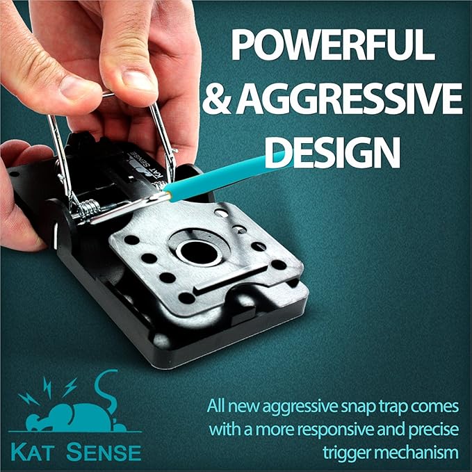 Large Rat Traps, Set of 6, Reusable Pest Control Solutions for Trapping Against Mouse, Chipmunk, and Squirrel. Instant Humane Kill Rodent Snap Trap That Work